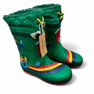 Colorful Kids' Rain Boot with Farm Design